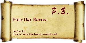 Petrika Barna névjegykártya